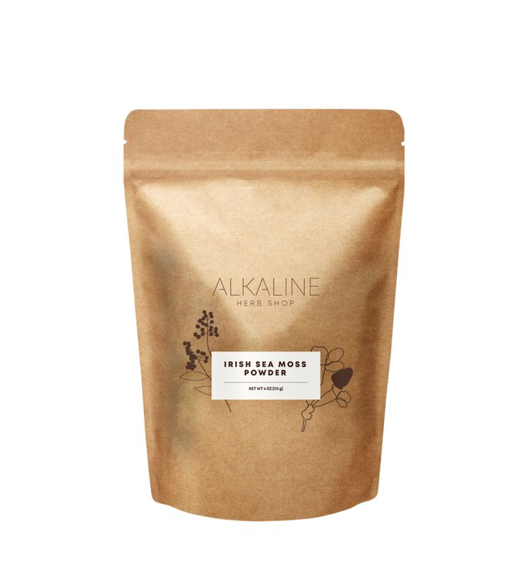 Bag of Alkaline Herb Shop Irish Sea Moss Powder, 4 ounces