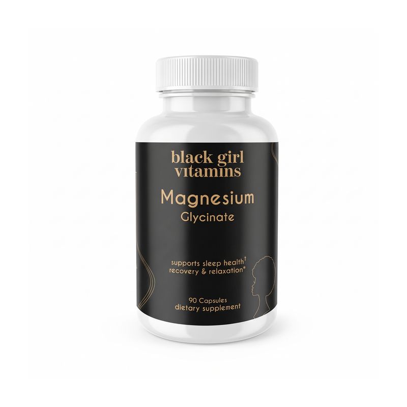 Bottle of Black Girl Vitamins Magnesium Glycinate Capsules