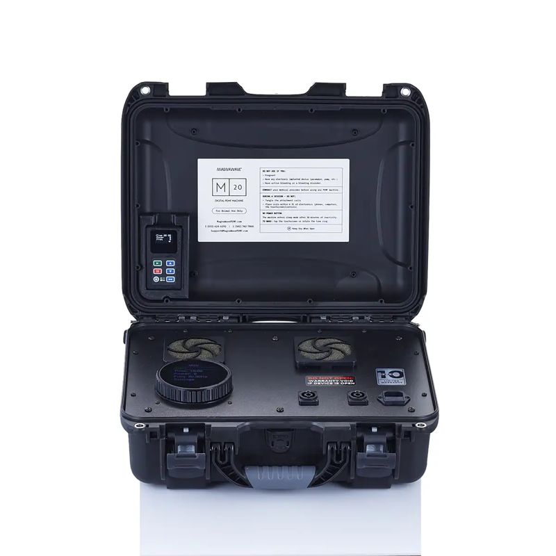 MagnaWave M20 PEMF machine with its case open